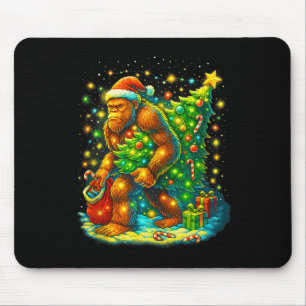 Santa Bigfoot Weihnachtsbaum Lustiger Sasquatch We Mousepad