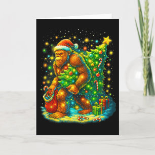 Santa Bigfoot Weihnachtsbaum Lustiger Sasquatch Xm Karte