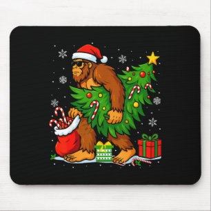 Santa Bigfoot Weihnachtsbaum Xmas Lichter Lustig S Mousepad