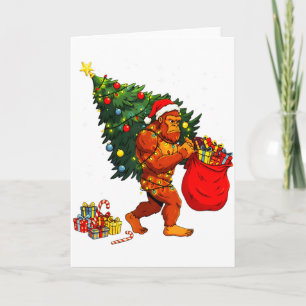Santa Bigfoot Weihnachtsbaum Xmas Lichter Lustiger Karte