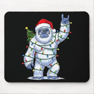 Santa Bigfoot Weihnachtsbaum Xmas Lichter Lustiger Mousepad