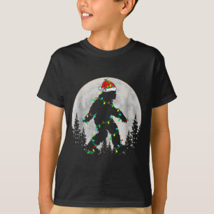 Santa Bigfoot Weihnachtsbaum Xmas Lichter Lustiger T-Shirt