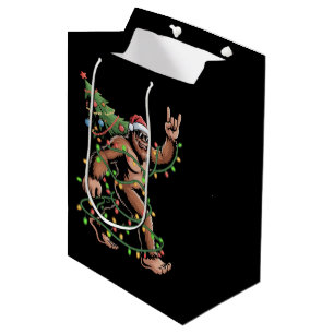 Santa Bigfoot Weihnachtsbaum Xmas Lichter Sasquatc Mittlere Geschenktüte
