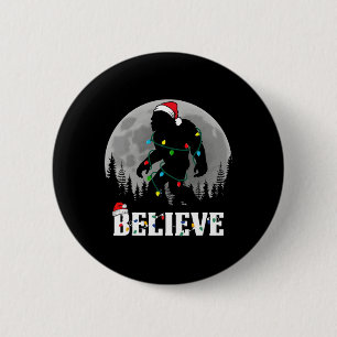 Santa Bigfoot Weihnachtsbeleuchtung Lustiger Sasqu Button