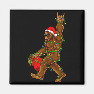 Santa Bigfoot Weihnachtsbeleuchtung Lustiger Sasqu Magnet
