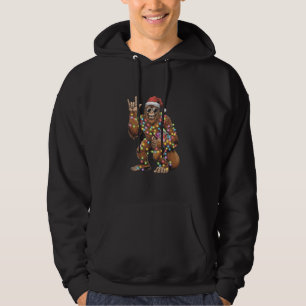 Santa Bigfoot Weihnachtsbeleuchtung Rock Lustig Hoodie