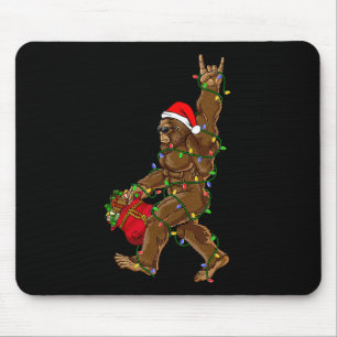 Santa Bigfoot Weihnachtsbeleuchtung Rock Lustig Sa Mousepad
