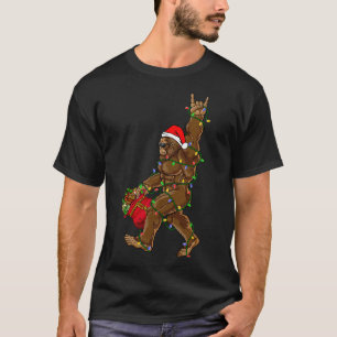 Santa Bigfoot Weihnachtslichter Rock Fun Sasquatch T-Shirt