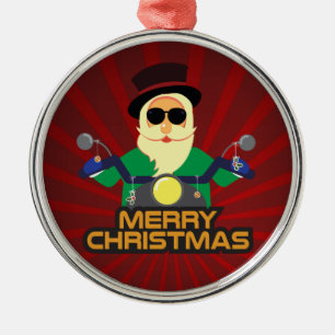 Santa-Biker-Schmuck Ornament Aus Metall