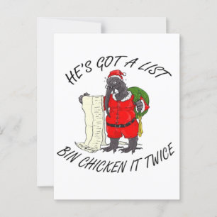 Santa Bin Huhn  Postkarte