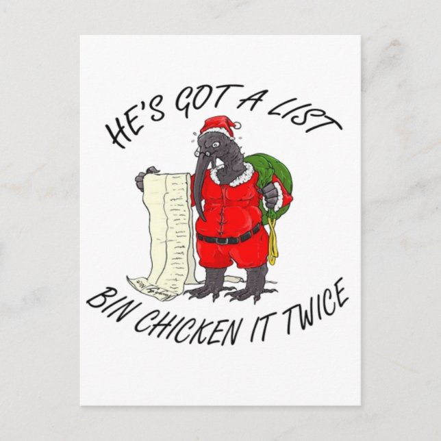 Santa Bin Huhn  Postkarte (Vorderseite)