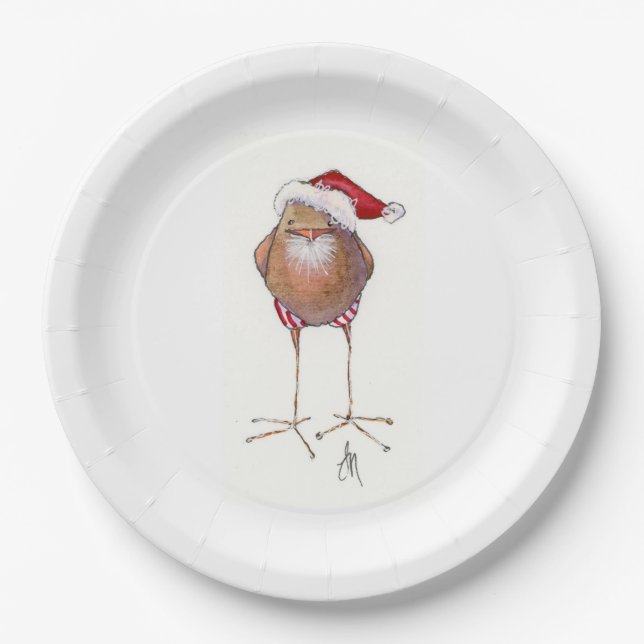 SANTA BIRD PAPIERPLATTE PAPPTELLER (Vorderseite)