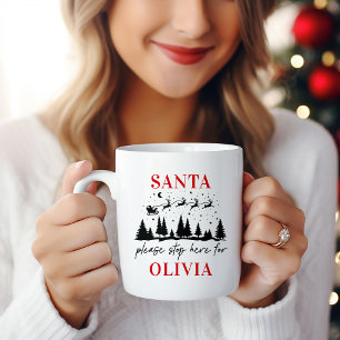 Santa, bitte hier für das traditionelle Weihnachts Kaffeetasse