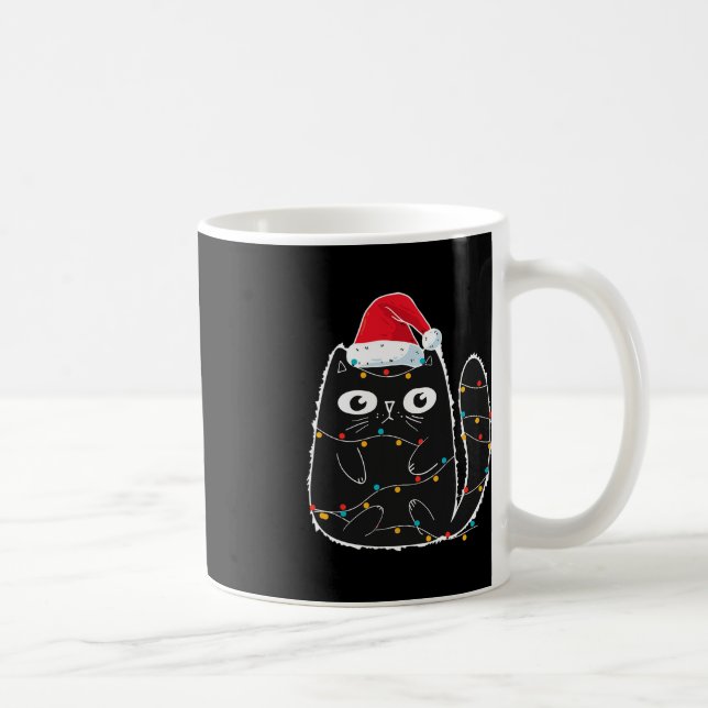 Santa Black Cat in der Weihnachtskatze in Lover Kaffeetasse (Rechts)