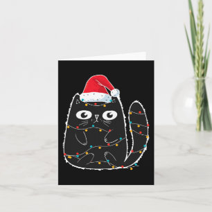 Santa Black Cat in der Weihnachtskatze in Lover Karte