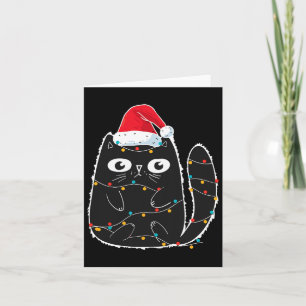 Santa Black Cat in der Weihnachtskatze in Lover Karte