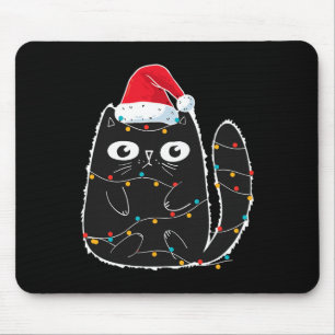 Santa Black Cat in der Weihnachtskatze in Lover Mousepad