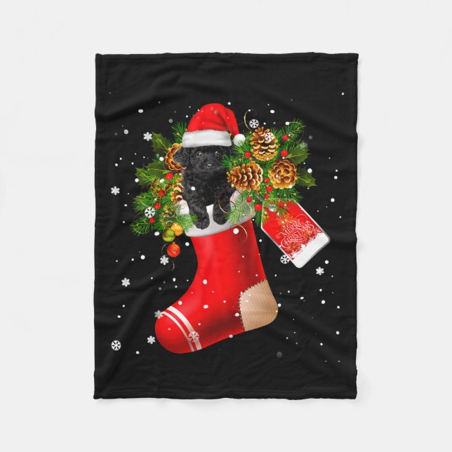 Santa Black Toy Odle In Christmas Sock Pajama  Fleecedecke (Vorderseite)