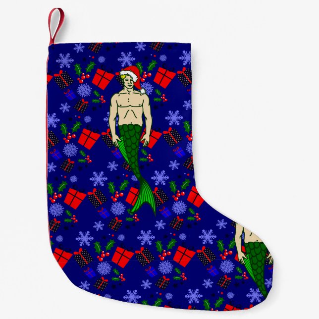 santa blonde merman hässliche Weihnachtsgeschenke Kleiner Weihnachtsstrumpf (Vorderseite)