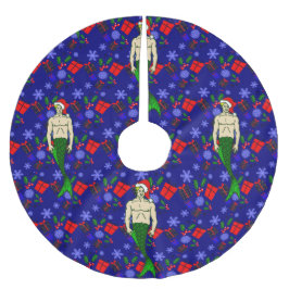 santa blonde merman hässliche Weihnachtsgeschenke Polyester Weihnachtsbaumdecke