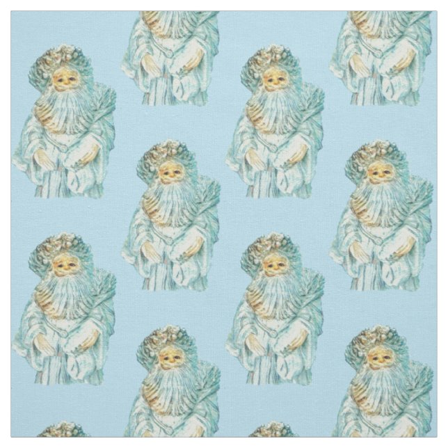 Santa Blue Pastel Vintage Weihnachten Stoff (Muster)
