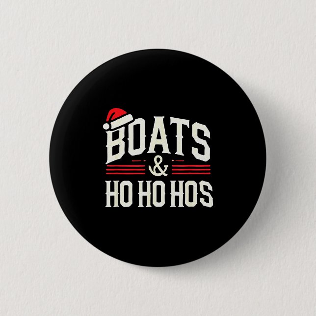 Santa Boats And Ho Ho Hos Christmas  Button (Vorderseite)