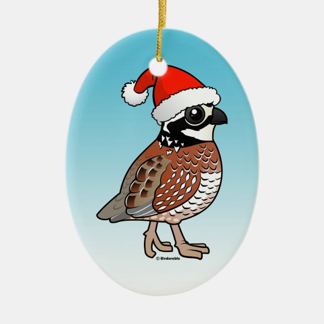 Santa Bobwhite Keramik Ornament (Vorne)