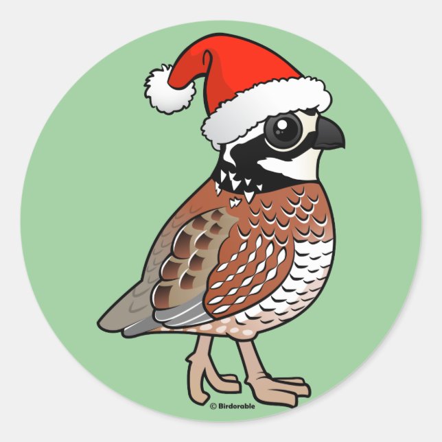 Santa Bobwhite Runder Aufkleber (Vorderseite)