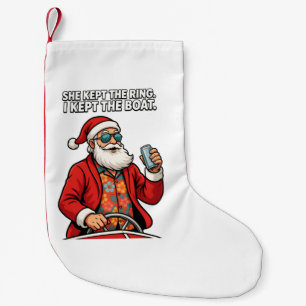 Santa Bootskapitän Feiertagszitat Lustiges Weihnac Kleiner Weihnachtsstrumpf