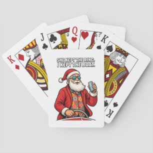 Santa Bootskapitän Feiertagszitat Lustiges Weihnac Spielkarten