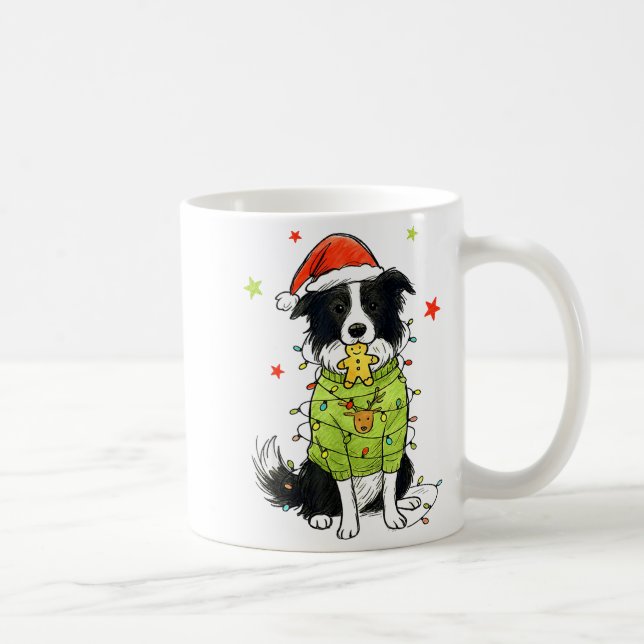 Santa Border Collie Christmas Border Collie Dog Mo Kaffeetasse (Rechts)