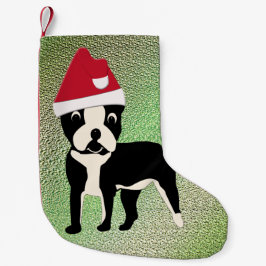 Santa Boston Terrier Kleiner Weihnachtsstrumpf