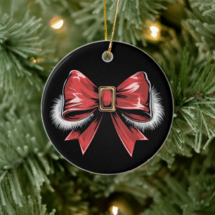 Santa Bow Weihnachten Santa Coquette Weihnachtsfei Keramik Ornament