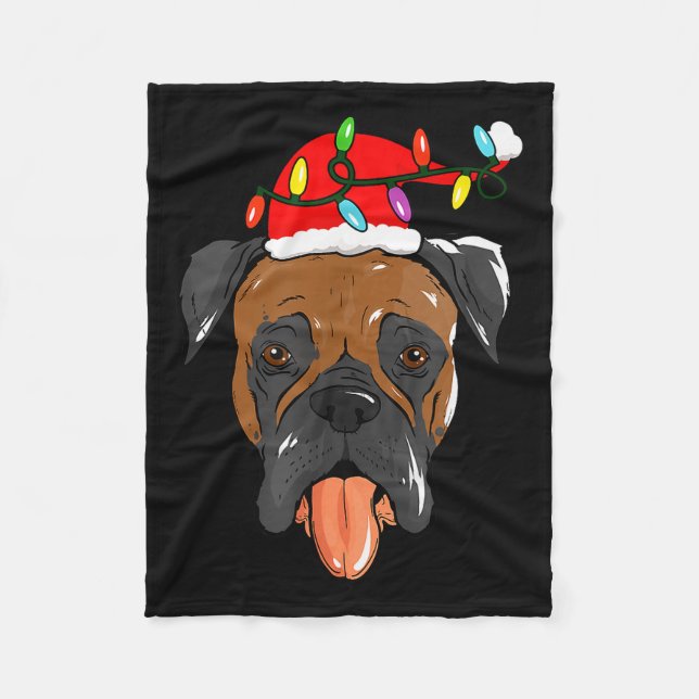 Santa Boxer Light Christmas  Fleecedecke (Vorderseite)