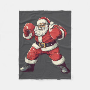 Santa Boxing Lover Funny Mixed Martial Arts Muay T Fleecedecke