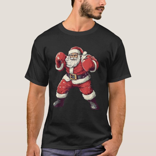 Santa Boxing Lover Funny MIXED MARTIAL ARTS Muay T T-Shirt (Vorderseite)