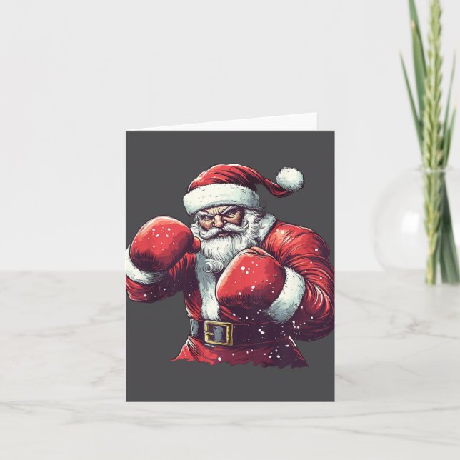 Santa Boxing Lover Mixed Martial Arts Muay Thai Bo Karte (Vorderseite)