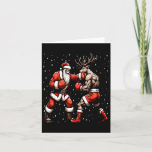 Santa Boxing Rentier Weihnachtssüßer Karte
