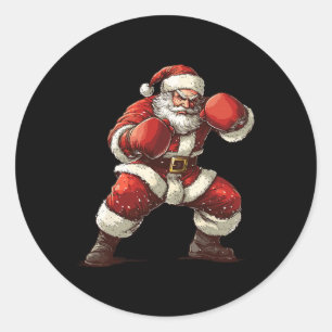 Santa Boxing Xmas Mixed Martial Arts Muay Thai Lov Runder Aufkleber
