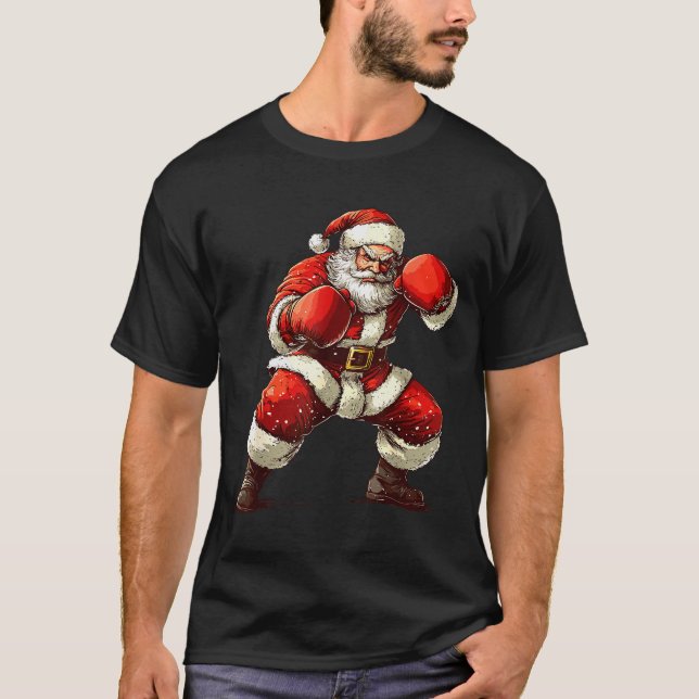 Santa Boxing Xmas Mma Muay Thai Lover Boxer Christ T-Shirt (Vorderseite)