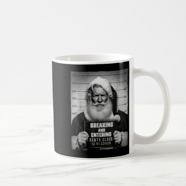 Santa Breaking Entering Mugshot Funny Christmas Ho Kaffeetasse (Rechts)