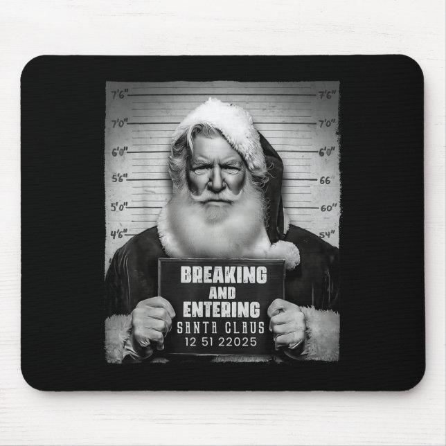 Santa Breaking Entering Mugshot Funny Christmas Ho Mousepad (Vorne)