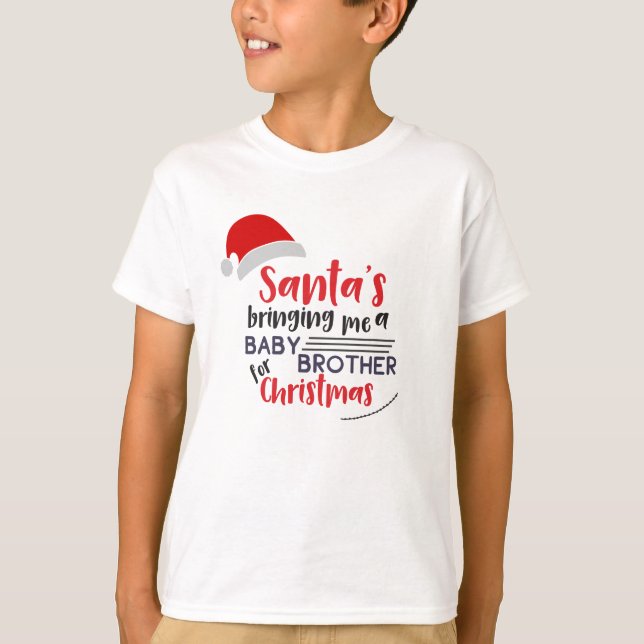 Santa Bringing Baby Brother Shirt - Kinder Weihnac (Vorderseite)