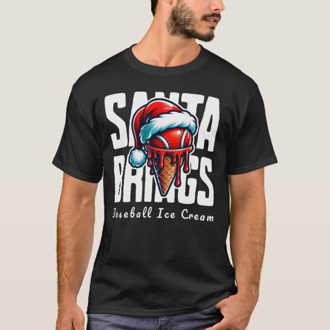 Santa Brings Baseball Ice Creme T-Shirt (Vorderseite)