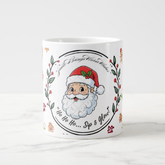 Santa Brings Warm Wishes – Festive Christmas Coffe Jumbo-Tasse