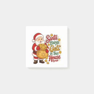 Santa bringt Gelt in dieses Haus Christmukka Jude Post-it Klebezettel