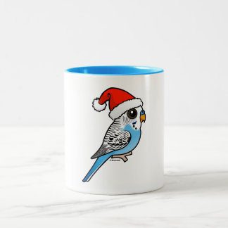 Santa Budgie Blue Zweifarbige Tasse
