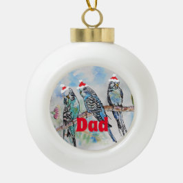 Santa Budgie Parrot Budgies Papa Vater Ornament
