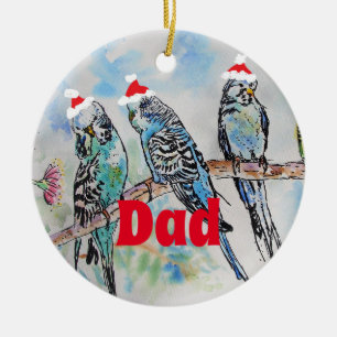 Santa Budgie Parrot Budgies Papa Vater Ornament