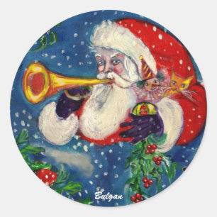 SANTA BUGLER RUNDER AUFKLEBER